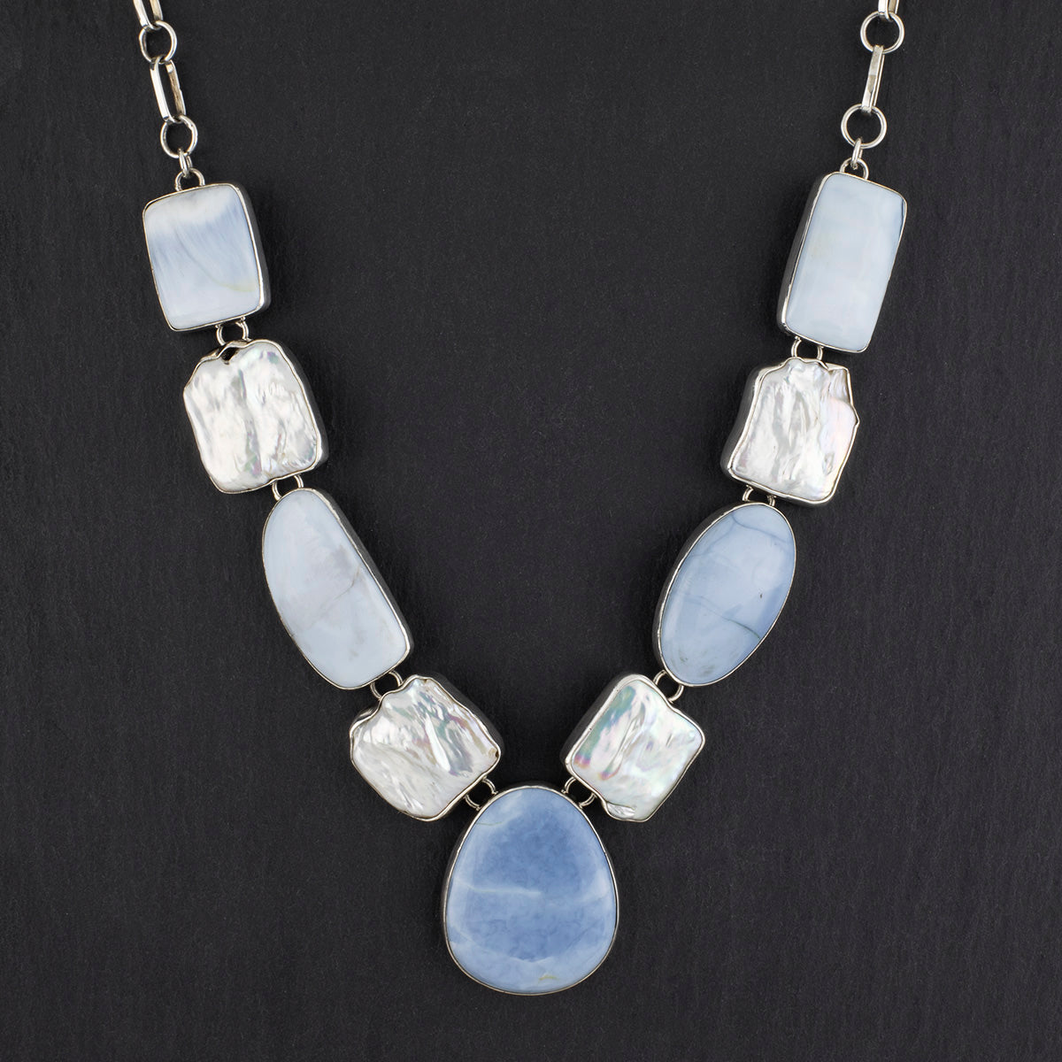 Helen Blue Lace Agate Tumbled Necklace